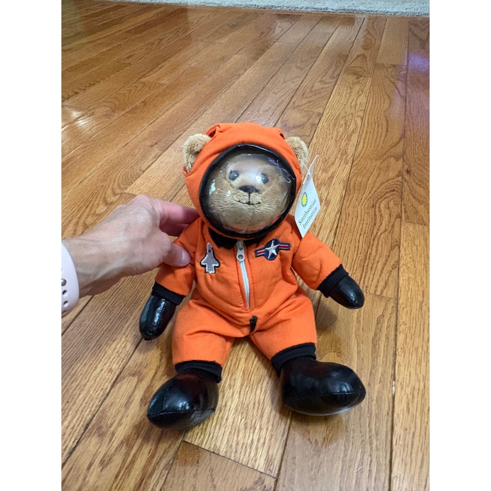 Smithsonian Institution Astronaut Teddy Bear Orange Space Flight Suit Plush 12"